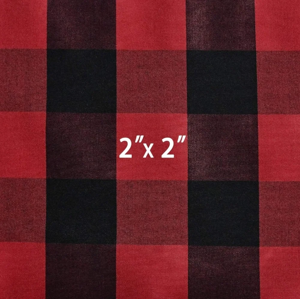 Red and Black Plaid Kitchen Curtains for Cabin or Lodge 29